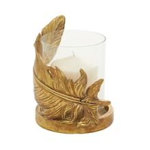 8" Gold Leaf Glass Traditional Candlestick Holder